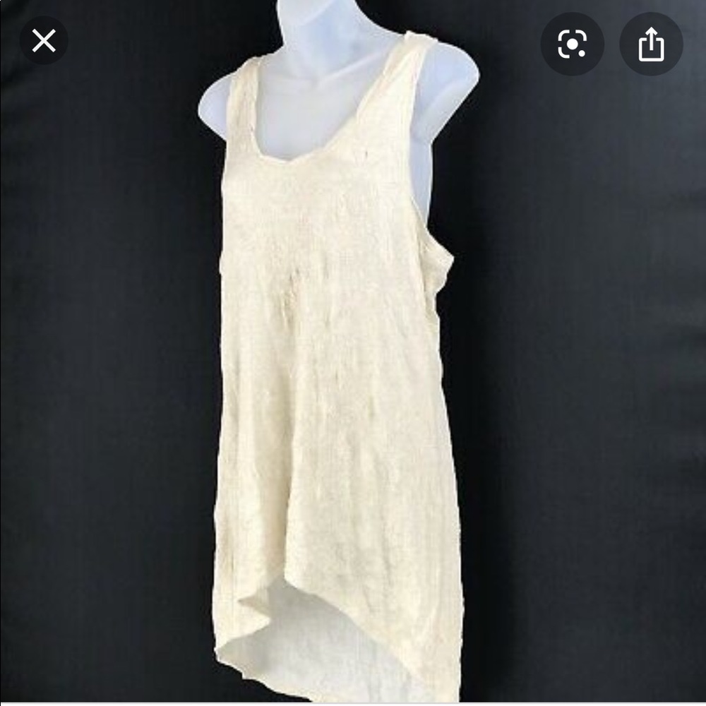 Free People sparkly gold hi-lo racerback tanktop M